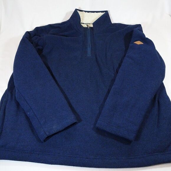 Orvis Classic Collection Men Blue 1/4 Zip Sherpa Lined Sweater Size XXL - Picture 1 of 8